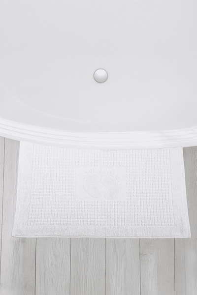 Homedius Bathroom Checkered Foot Patterned Cotton Foot Towel 50X70Cm