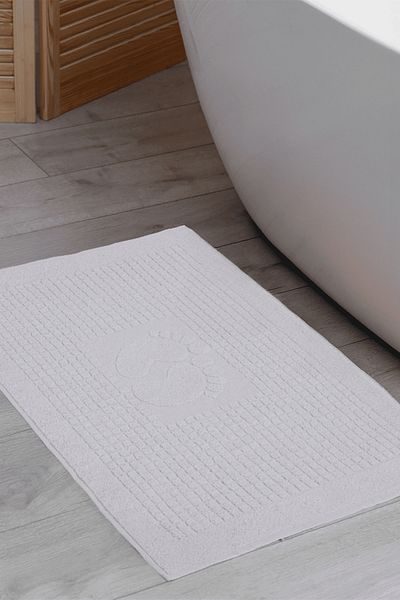 Homedius Bathroom Checkered Foot Patterned Cotton Foot Towel 50X70Cm