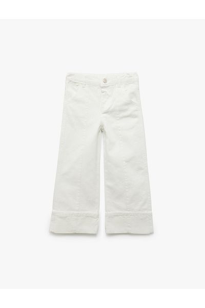 Koton Cotton Pocket High Waist Wide Leg Pants