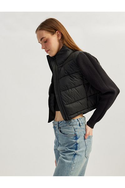 Koton Stand Collar Slim Fit Zippered Long Sleeve Jacket