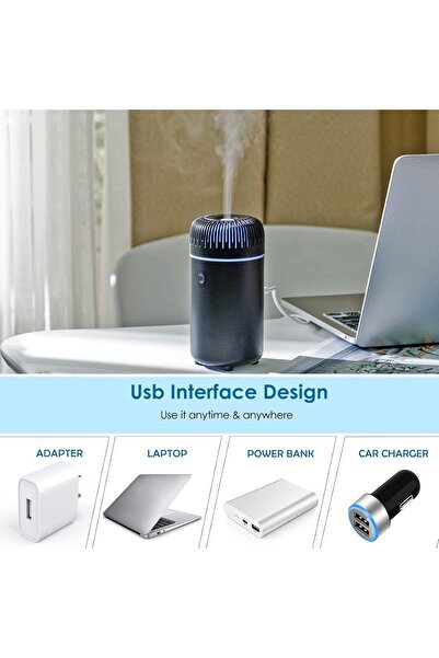 Generic UrrSovv Car Diffuser USB Mini Humidifier Ultrasonic Essential Oil Diffuser (Black)