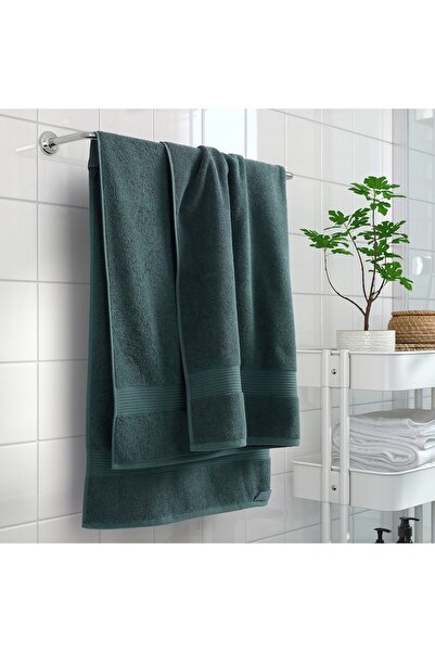 IKEA FREDRIKSJÖN Bath Sheet Grey-Turquoise 100x150 cm – 100% Cotton, 650 g/m² | IKEA