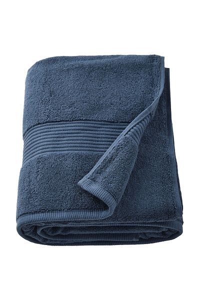 IKEA FREDRIKSJÖN Bath Sheet - Dark Blue, 100x150 cm, 100% Cotton, 650 g/m² - IKEA