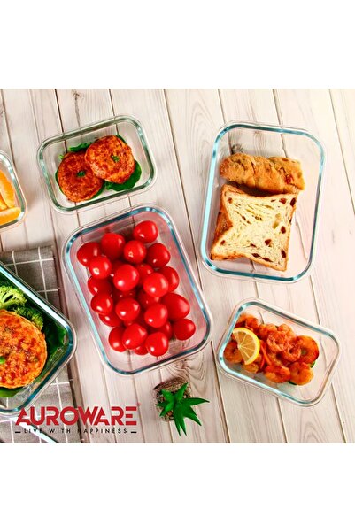 Auroware 8 Pack Glass Containers with Leak Proof Airtight Lid, BPA Free, Microwave Freezer Safe