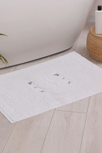 Homedius Bath Floral Cotton Foot Towel 50X70Cm