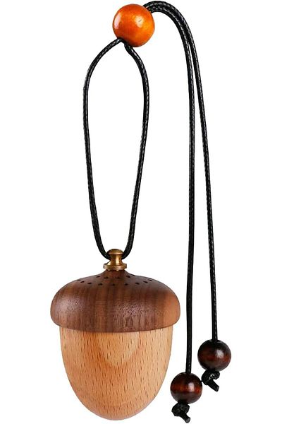 COOYA Hanging Essential Oil Car Diffuser, Wooden Acorn Car Decoration, Gift for Women/Men