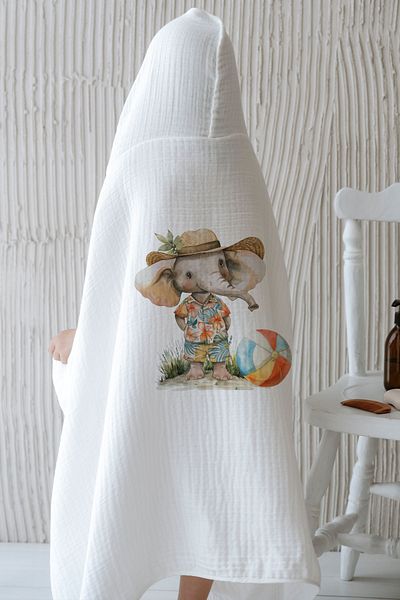 Tuğba Kuğu 4 Layers Muslin Hooded Towel - Summer Vibes