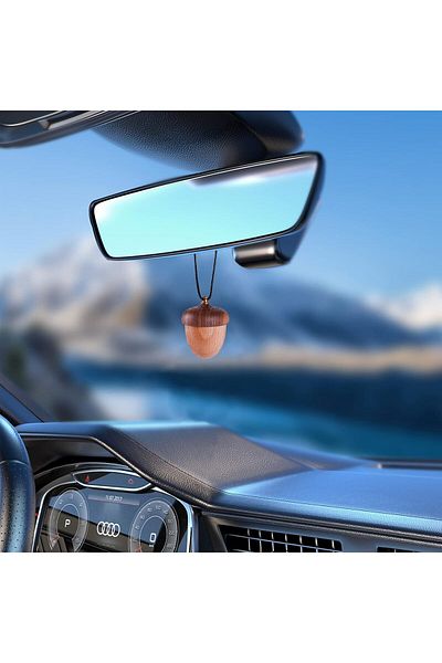 COOYA Hanging Essential Oil Car Diffuser, Wooden Acorn Car Decoration, Gift for Women/Men