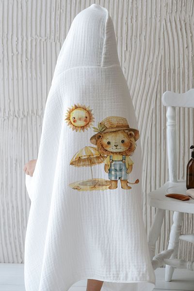 Tuğba Kuğu 4 Layers Muslin Hooded Towel - Summer Vibes