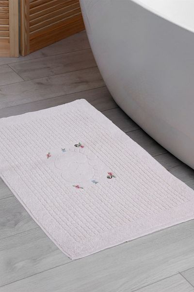Homedius Bath Floral Cotton Foot Towel 50X70Cm