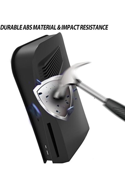 fulina لوحات غطاء وحدة التحكم PS-V PS5 متوافقة مع إصدار قرص PS5، مع أربع فتحات تبريد، لون أسود