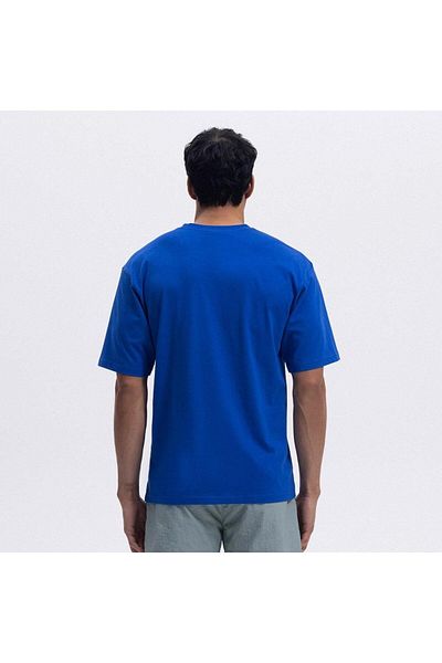 Ellesse Men's Oversize Tee - Em376-Sbl Blue T-Shirt