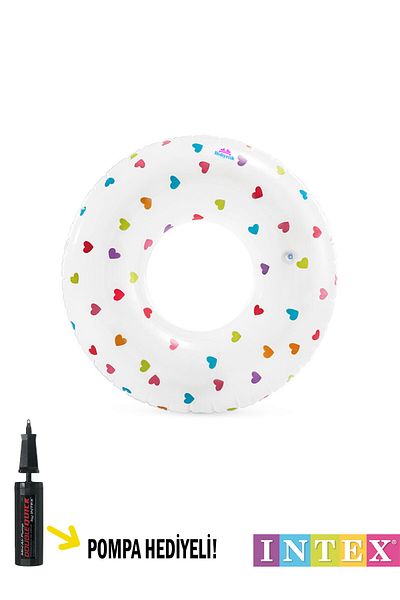 hediyecik İntex Heart Patterned Children's Pool and Sea Bagel 81 cm