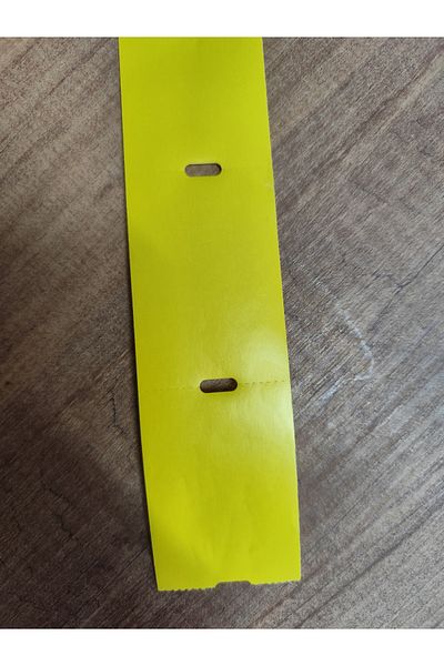 KARTALLAR ETİKET 58X40 Thin Shelf Label with Hole in the Middle Yellow Thermal Cardboard 1 Roll 300 Pcs(5.8Cmx4Cm) Flow through Vertical
