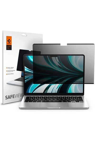 Spigen غشاء حماية شاشة فلتر الخصوصية [SafeView] لجهاز MacBook Air 13 بوصة M4 (2025) / M3/M2