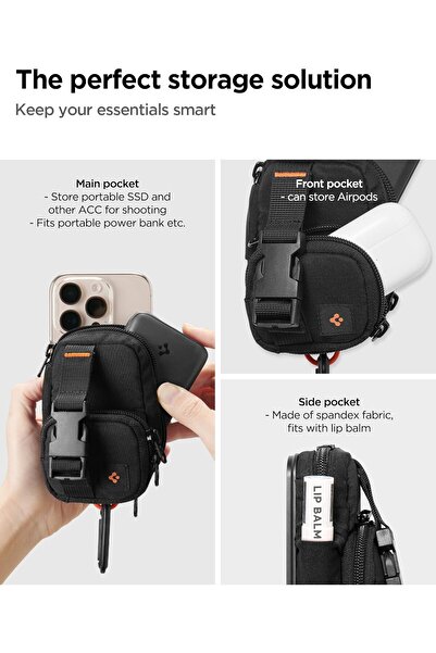 Spigen Snap Zip (MagFit) EDC Pouch Organizer Wallet, MagSafe Compatible - Black