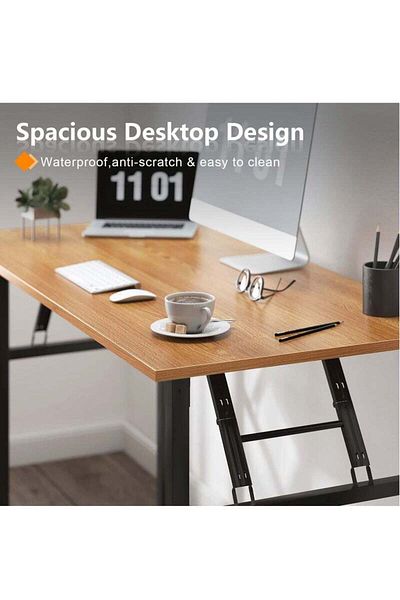 COOYA Folding Computer Table,47 in,Waterproof & Anti Scratch,No Need to Assemble,Stability and Durability