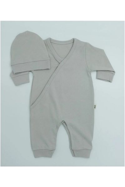 HappyMom Long Sleeve Snap Fastener Double-breasted Kimono Jumpsuit