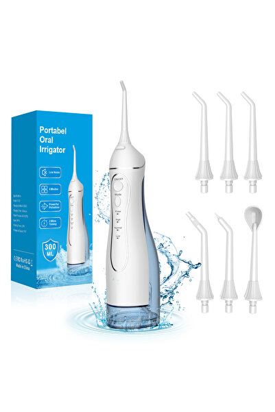 h2ofloss خيط تنظيف الأسنان المائي، 300 مل، جهاز ري فموي محمول، خزان مطور قابل للإزالة