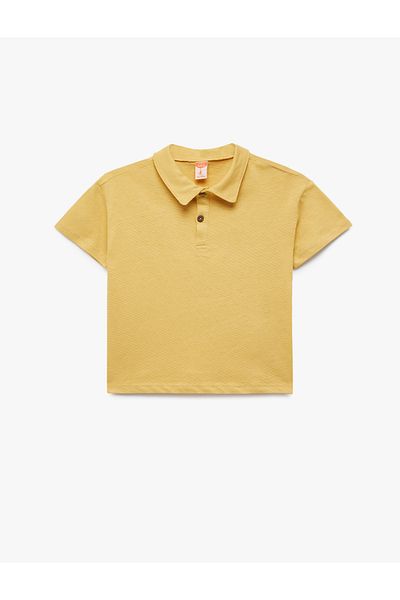 Koton Tricou cu mânecă scurtă, cu nasturi, din bumbac