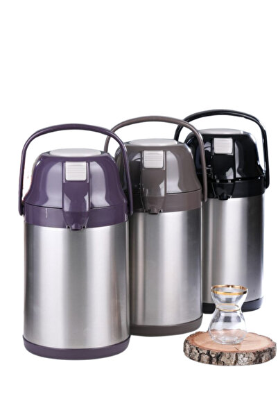 Elista 2007 2.5 Liter Steel Thermos Inside and Out with Pump