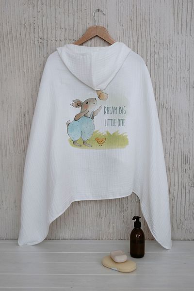 Tuğba Kuğu 4 Layers Muslin Door Towel - for Baby - Butterfly Rabbit