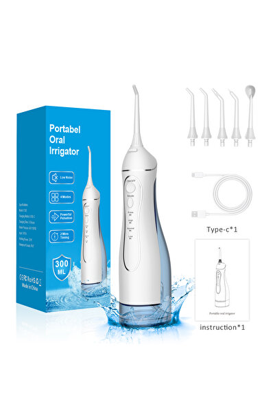 Youtrico جهاز تنظيف الأسنان بالماء، 300 مل، جهاز ري فموي محمول، خزان مطور قاب...
