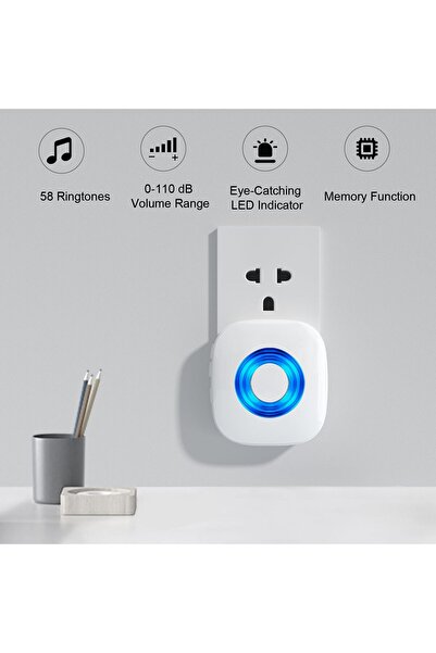 Yelajoy Wireless Waterproof Doorbell Kit,with LED Indicator,1300ft Range, 58 Chimes and 5 Volume Levels