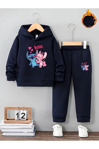 makiteks Χειμερινές αθλητικές φόρμες για κορίτσια 5 6 7 8 9 10 11 12 ετών Lilo Stitch Kiss