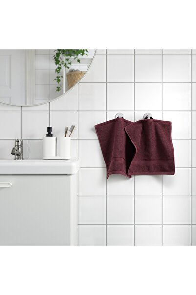 IKEA FREDRIKSJÖN Washcloth, Deep Red, 30x30 cm - 100% Cotton, Absorbent, IKEA (650 g/m²)