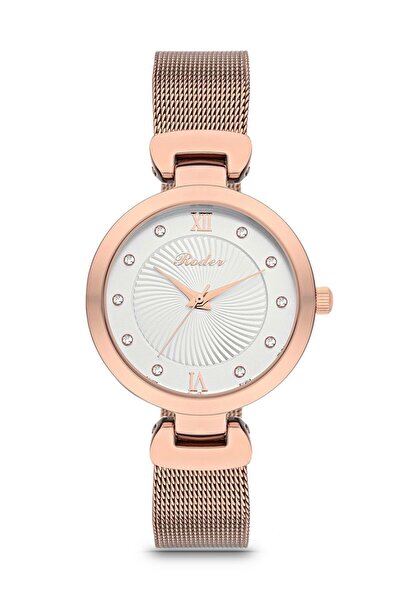 RODER 7250 Rosegold Classic Wristwatch - White