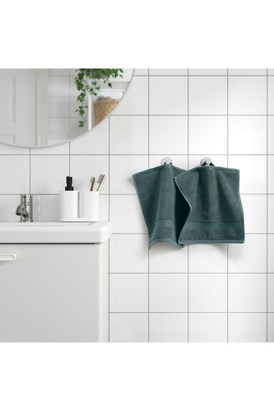 IKEA FREDRIKSJÖN Washcloth 30x30 cm Grey-Turquoise – 100% Cotton, 650 g/m² | IKEA