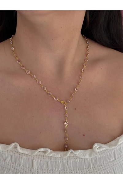 Reorah Collection Oval Pink Y Kolye