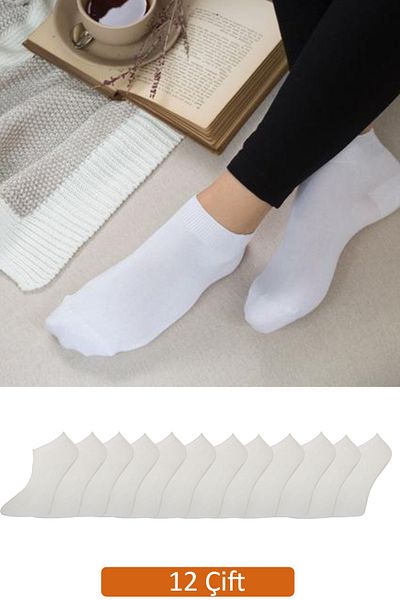 Vien&Karl Women's 12 Pieces White Bamboo Booties Socks Pack