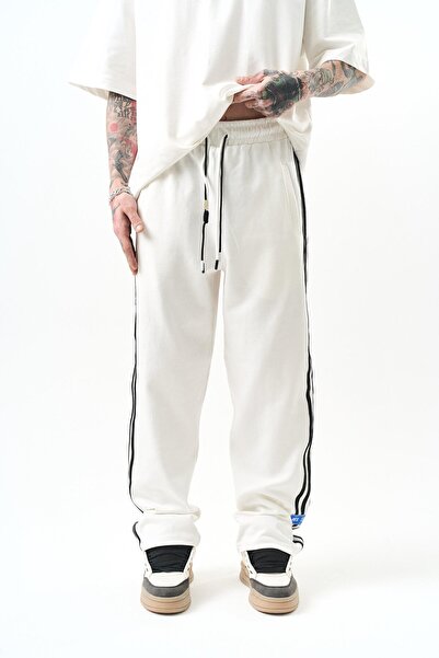 Respire Ανδρικό φαρδύ φούτερ 3 τεμαχίων με λεπτομέρεια Interlock Ecru