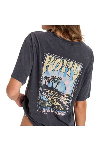 Roxy Sunnyoversize Optic Wash Women's Black T-Shirt Women T-Shirt Erjzt05905