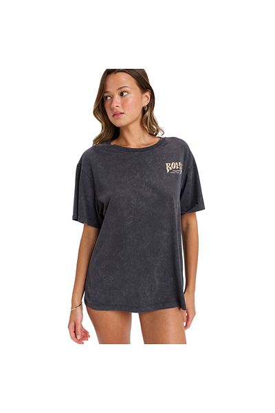 Roxy Sunnyoversize Optic Wash Women's Gray T-Shirt Women's T-Shirt Erjzt05905