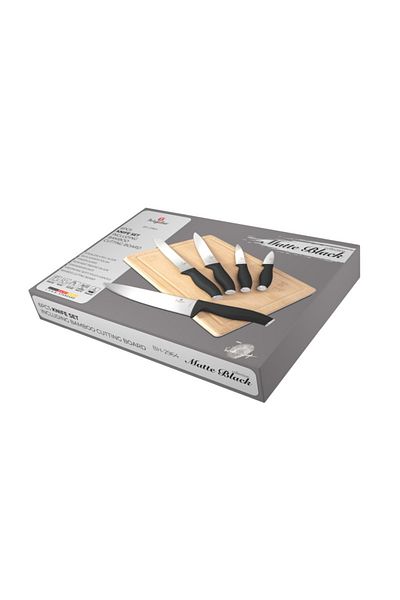 Berlinger Haus Knife set with cutting board 6 pieces Matte Black Collection