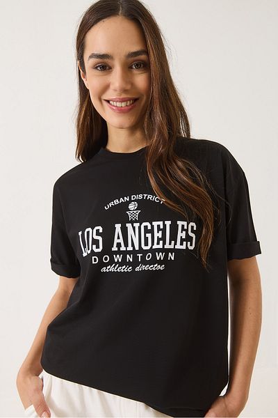 Bianco Lucci Women's Los Angeles Printed Cycling T-Shirt 0269 60283154