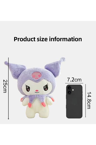 Choice 25cm Kuromi Sanrio Kuromi My Melody Cute Series Kawaii Plush Animal Doll Cartoon Cute Plush Toy