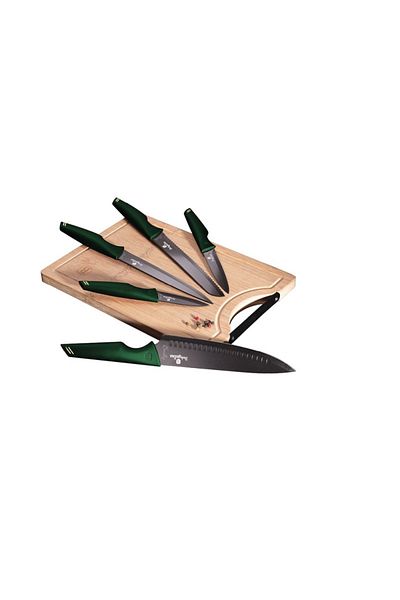 Berlinger Haus Knife set + cutting board 6 pcs. Emerald Collection