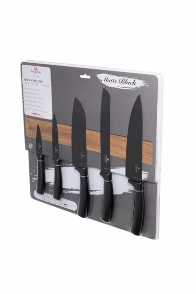 Berlinger Haus Knife set with magnetic holder 6 pcs Matte Black Collection