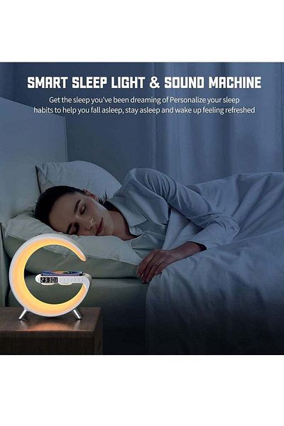 COOYA Smart Alarm Clock, With Night Light And Speaker, Intelligent Control, Suitable For Bedroom, White