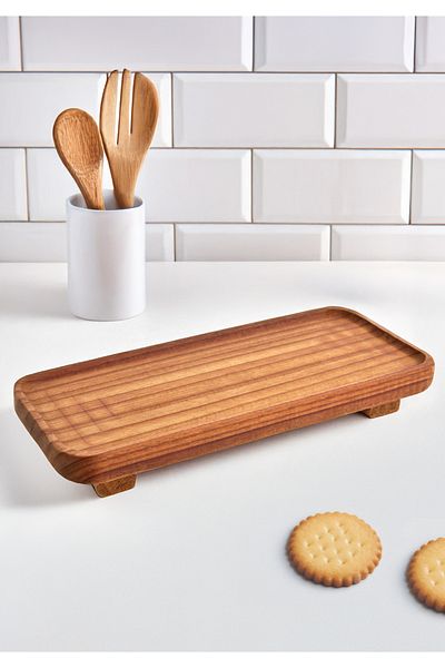 NESS HOME Ayous Tree Rectangular Presentation Cheese Serving Plate - Presentation Tray
