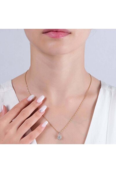 Lial Diamond 0.05 Karat Pırlanta Kolye, Kartanesi Motifli, Mücevher Sertifikalı