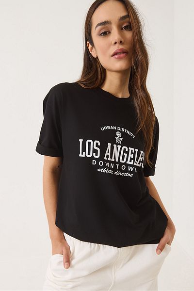 Bianco Lucci Women's Los Angeles Printed Cycling T-Shirt 0269 60283154