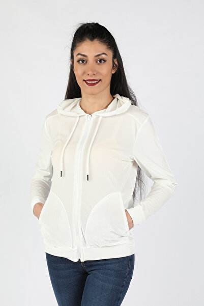 BALİNS Kadın Kapüşonlu Kadife Sweatshirt Bej Bej