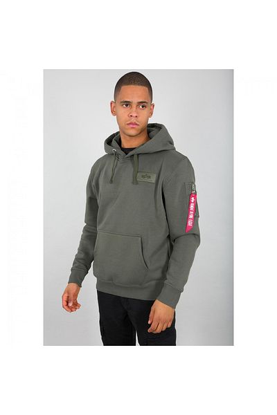 Alpha Industries Ανδρική πράσινη κουκούλα Alpha Industries Back Print Dark Olive