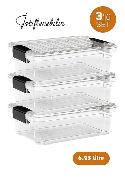 RNL04 3 Pieces 6.25 Lt Lockable Storage and Ration Box - 33113-3