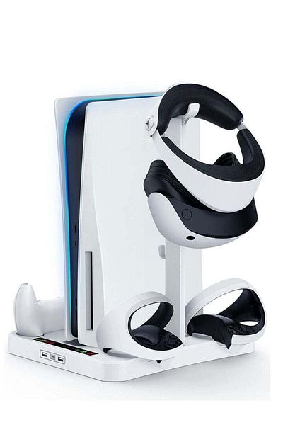 COOYA PS5 Console Cooling Base & holder,Three-Speed Adjustable,Compact Design,2 Charging Methods
